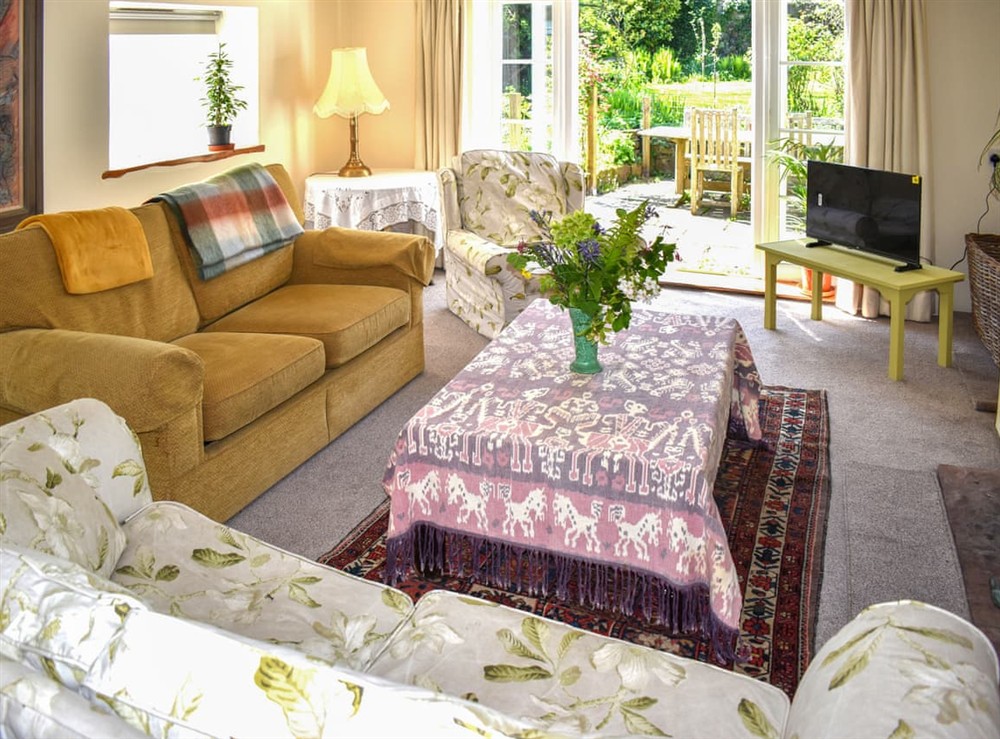Living area at Garden Cottage in Bampton, Devon