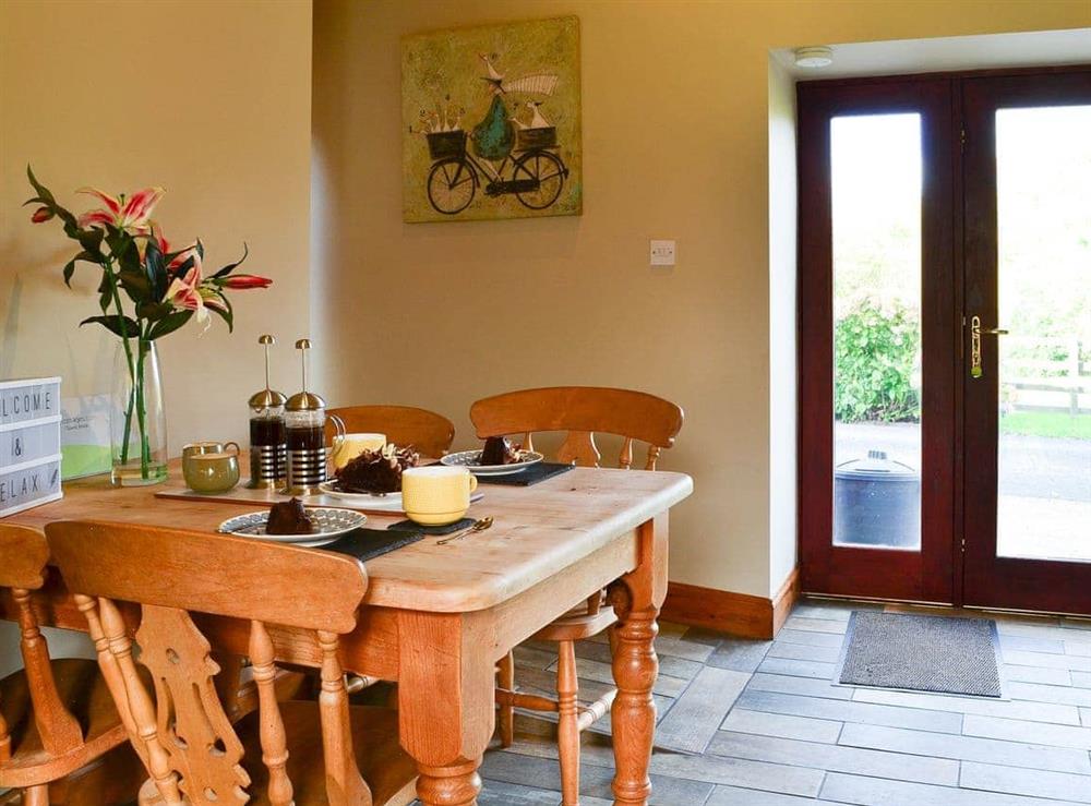 Modest dining area at Garden Cottage in Coldingham, near Eyemouth, Berwickshire
