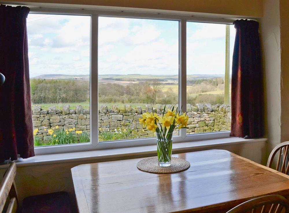The dining area is well situated, perfect for looking out across farmland whilst you have your meal at Garden Cottage in Edlingham, near Alnwick, Northumberland