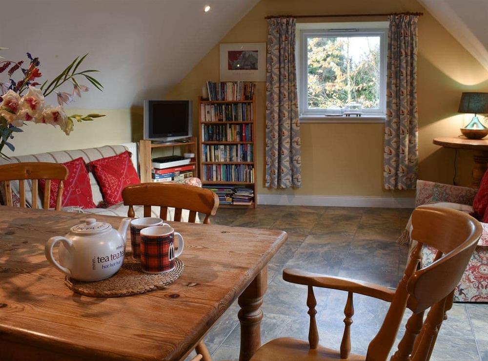 Open plan living space at Garden Cottage Fairlaw in Reston, Berwickshire., Great Britain