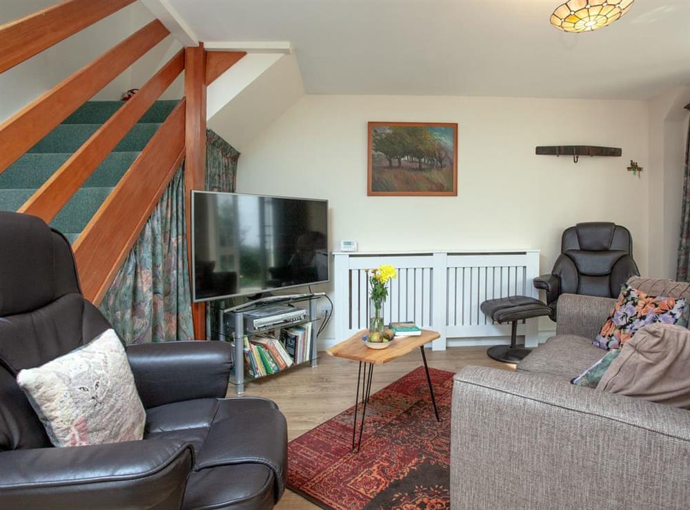 Open plan living space at Garden Cottage in Kingsbridge, Devon