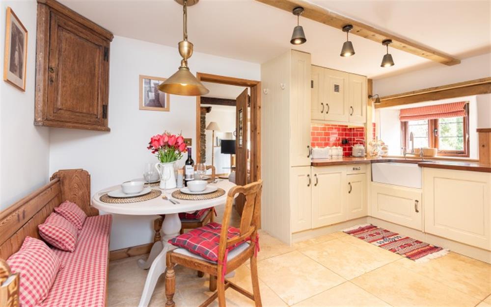 A closer look at the kitchen diner  at Garden Cottage in Loddiswell