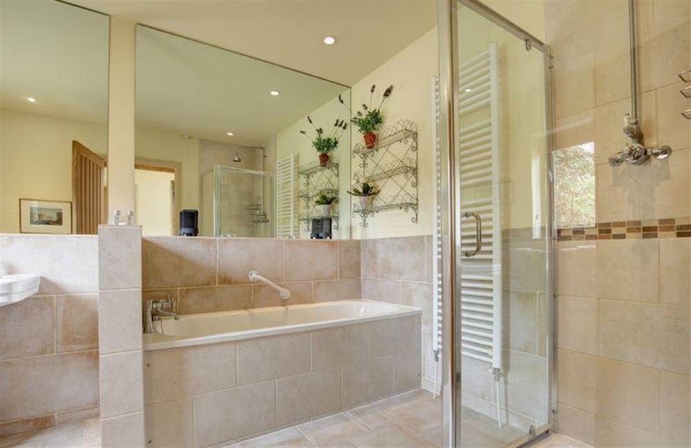 Ground floor:  Bathroom with bath and separate shower cubicle at Garden Cottage, Manor House Farm, Wellingham near Kings Lynn