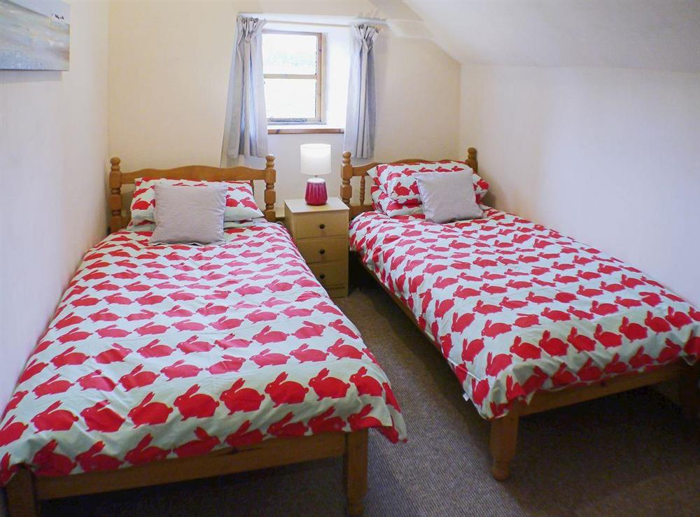 Twin bedroom at Garden Cottage in Onecote, near Leek, Staffordshire