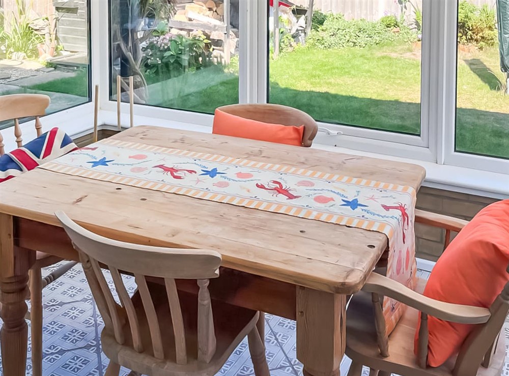 Dining room at Garden Cottage in Pakefield, near Lowestoft, Suffolk