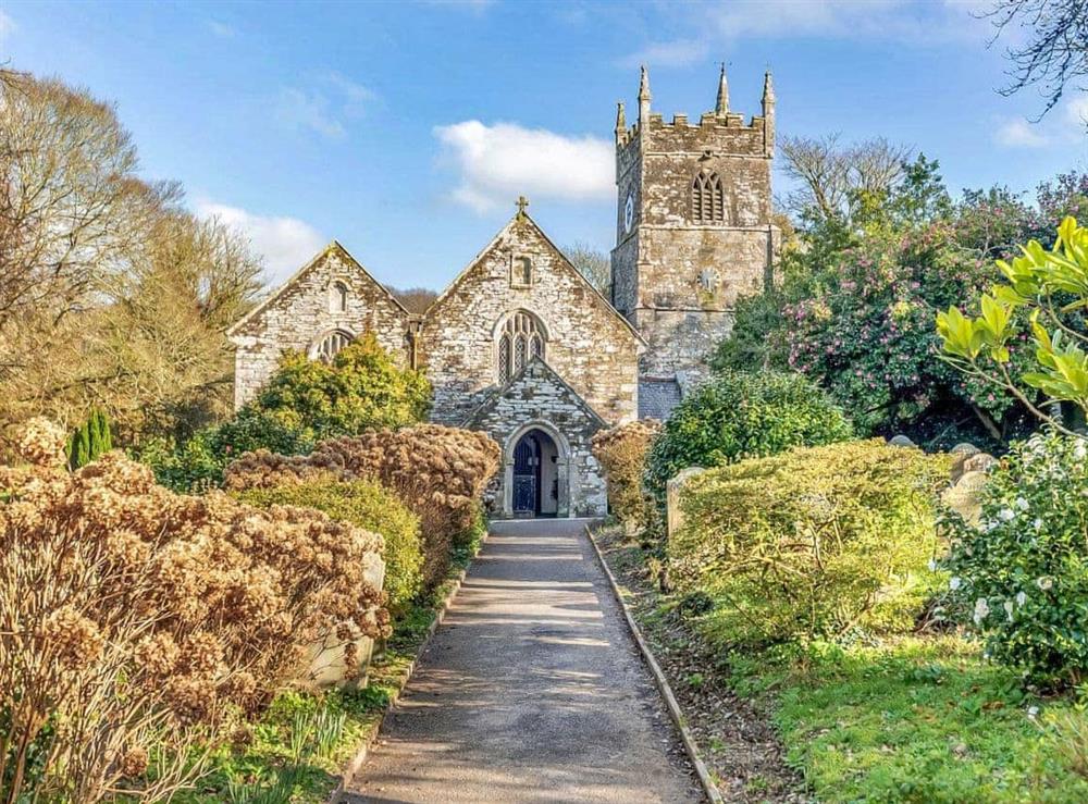 Veryan Church at Garden Cottage in Roseland Peninsula, Cornwall