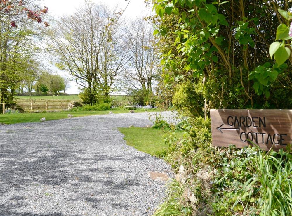 Entrance lane at Garden Cottage in Ugborough, near Ivybridge, Devon