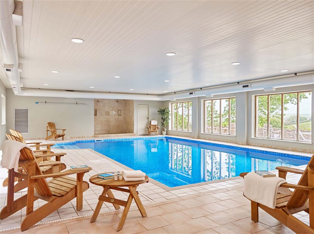 The shared indoor heated pool at Garden House, Dartmouth