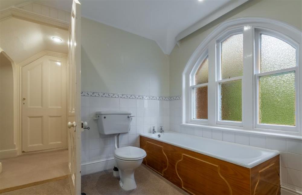 First floor: Family bathroom has shower cubicle at Garden House, Sandringham