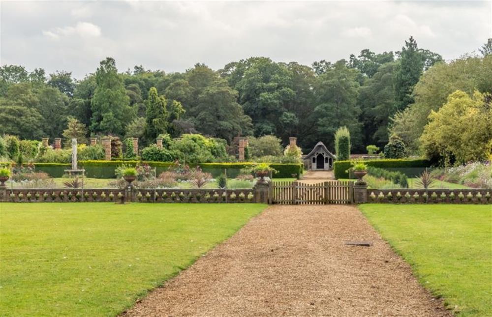 Walkway down to formal garden at Garden House, Sandringham