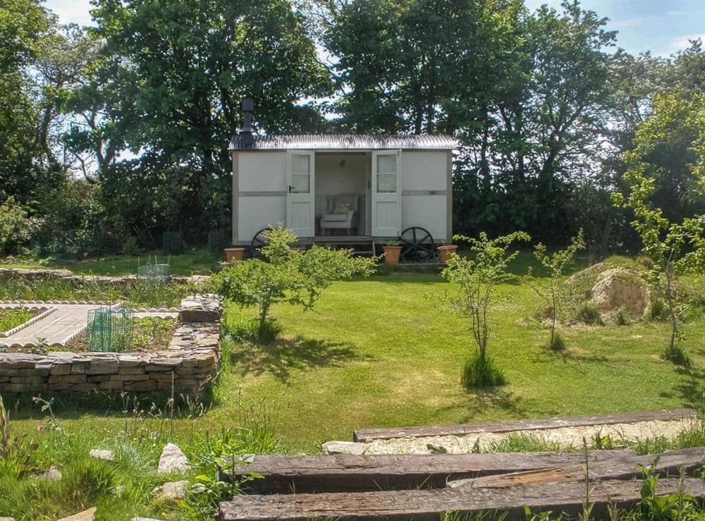 Outdoor area at Garden Studio in Little Polgooth, near St Austell, Cornwall