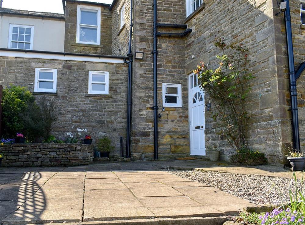 Shared enclosed garden at Garden View Apartment in Sneaton, near Whitby, North Yorkshire