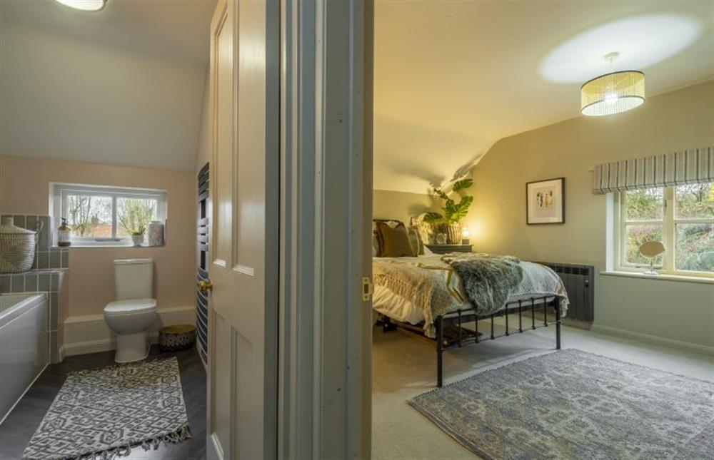 First floor: Landing in to bathroom and master bedroom at Garden Wall Cottage, Great Snoring near Fakenham