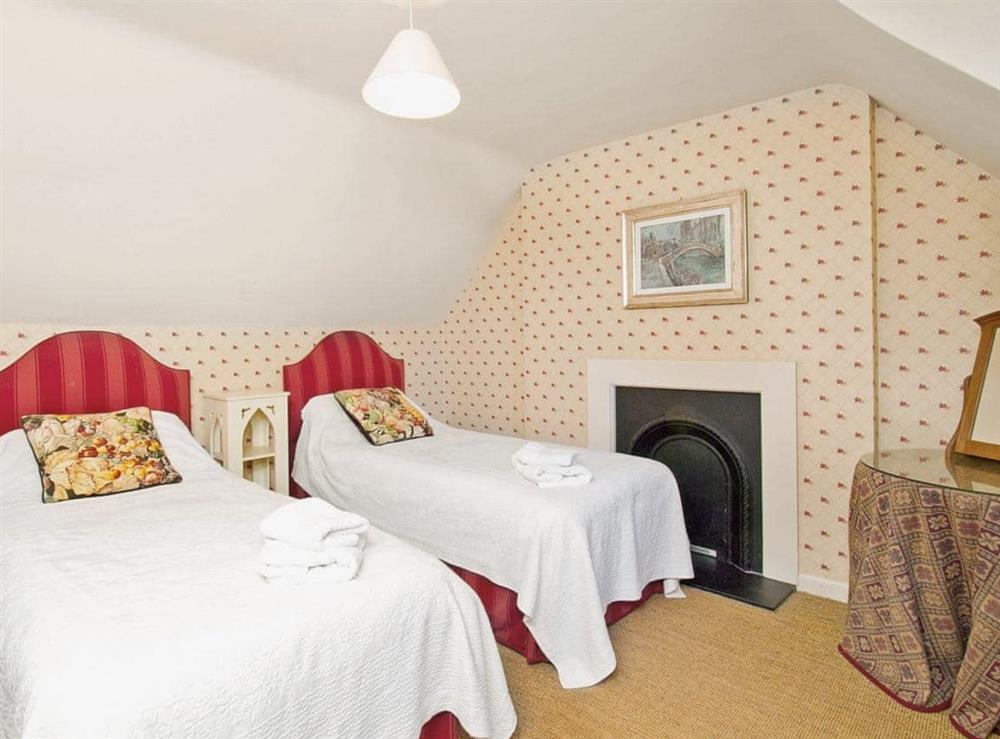 Twin bedroom at Gardener’s Cottage in Crocketford, near Dumfries., Kirkcudbrightshire