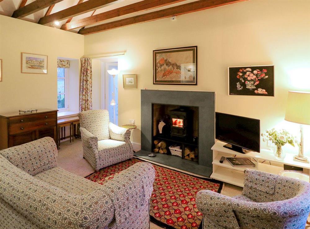 Charming and cosy living room at Gardeners Cottage in Skirling, near Biggar, The Scottish Borders, Lanarkshire