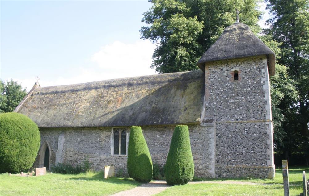 Thornham Parva church  at Gardeners Cottage (Suffolk), Thornham Magna
