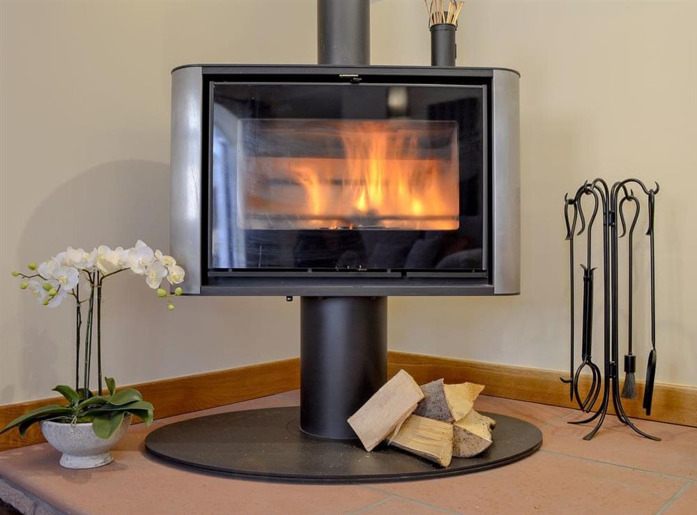 Warm and cosy modern wood burner at Garth Cottage, 