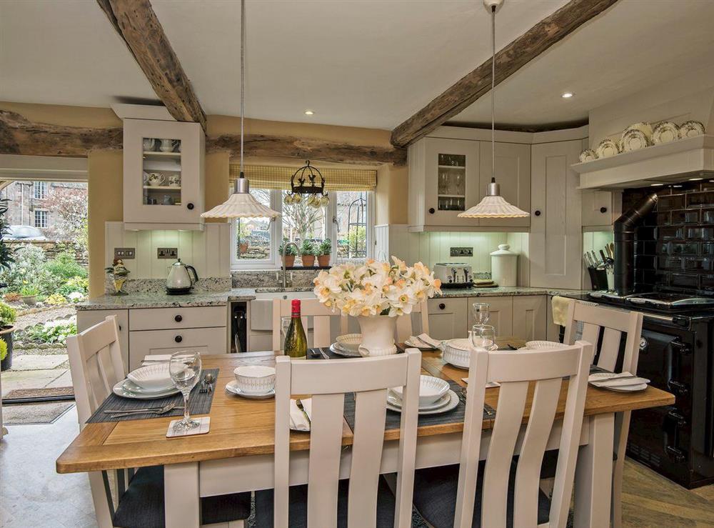 Impressive kitchen/dining room with  Rayburn cooker at Garth View in Bolton, near Appleby, Cumbria, England