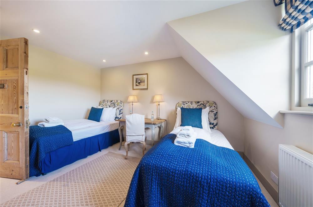 Bedroom four - The Blue Room, with twin 3’ single beds at Gate Street Farm House, Bramley, Guildford