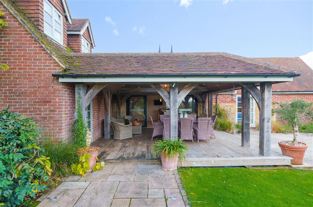 Enjoy alfresco dining under the pergola