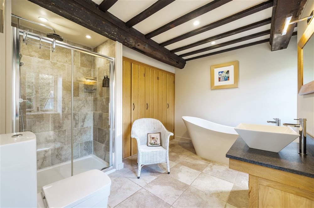 The Field Room’s en-suite bathroom, with a free standing bath (photo 2) at Gate Street Farm House, Bramley, Guildford