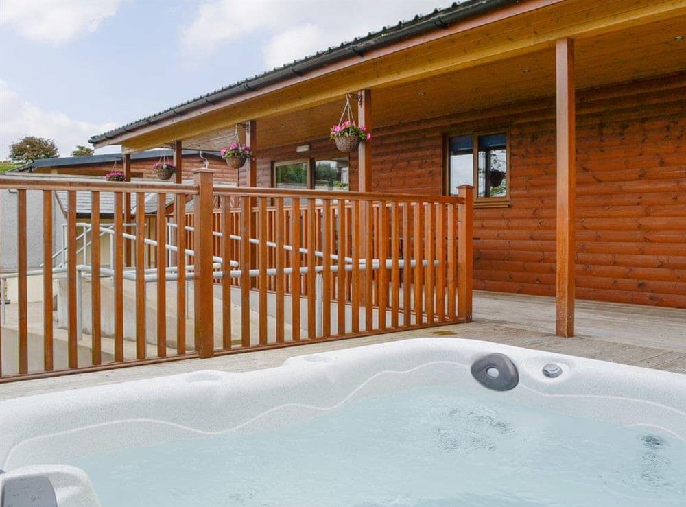 Luxurious hot tub at Blake Fell Lodge, 