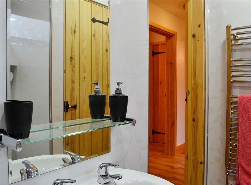 Stylish contemporary bathroom at Knock Murton Lodge, 
