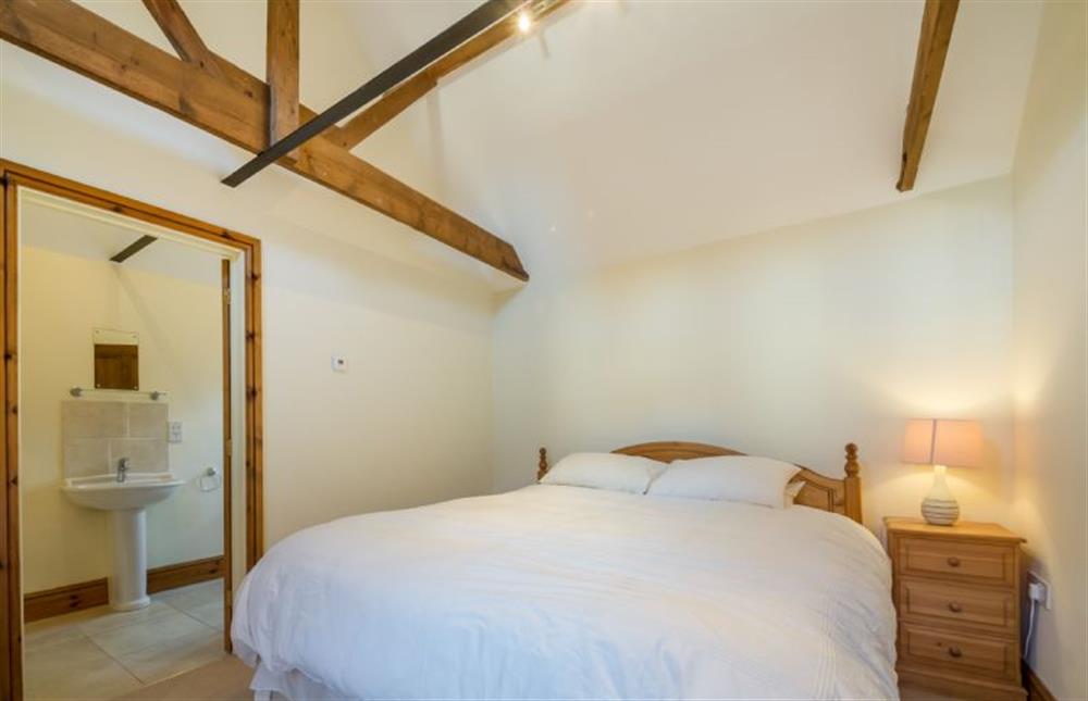 Ground floor: Annex Bedroom, double room with en-suite shower at Geddings Farm Barn, Ringstead near Hunstanton