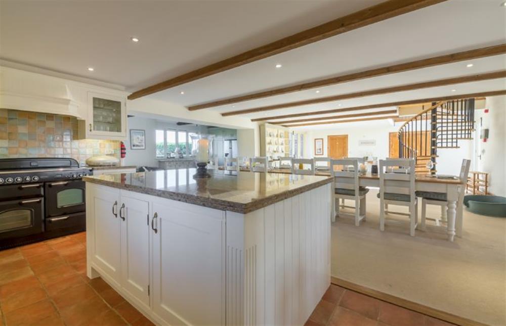 Ground floor: Kitchen with range style cooker at Geddings Farm Barn, Ringstead near Hunstanton