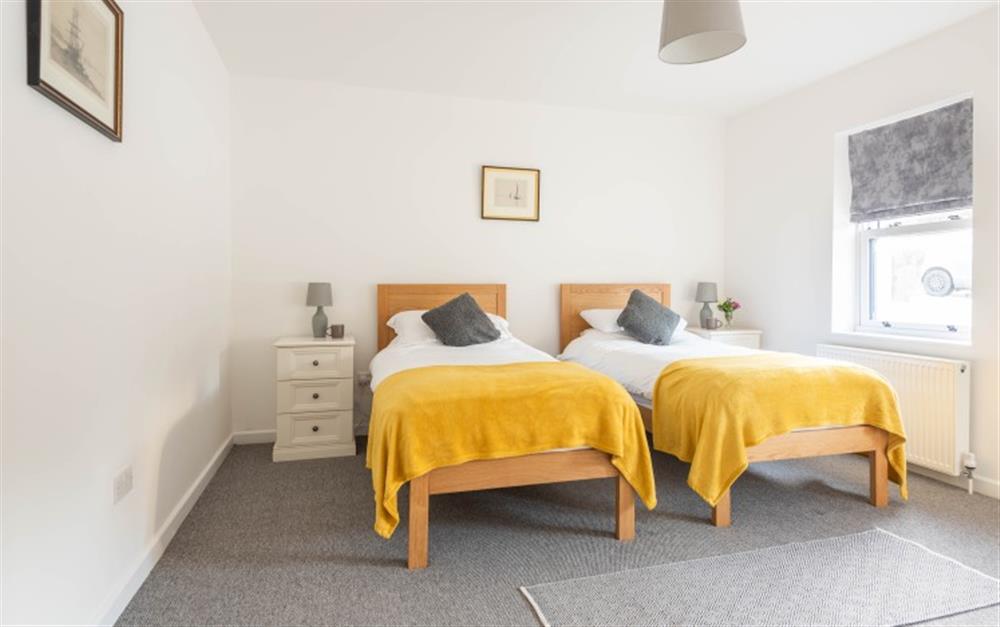 Bedroom 3 with twin beds at Genesis in Salcombe