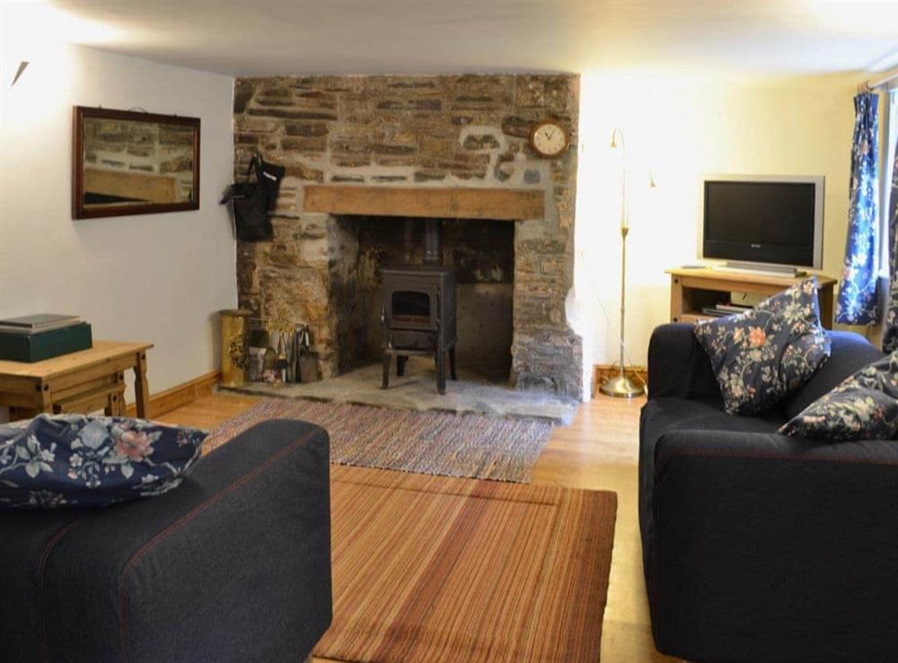 Open plan living/dining room/kitchen at Georges Cottage in Bucks Mills, near Clovelly, Devon