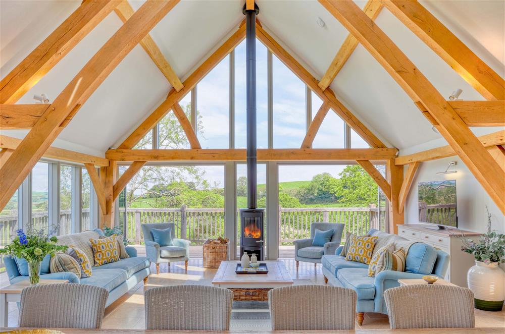 With a wood burning stove and vaulted ceilings  at Gitcombe Retreat, Dartmouth