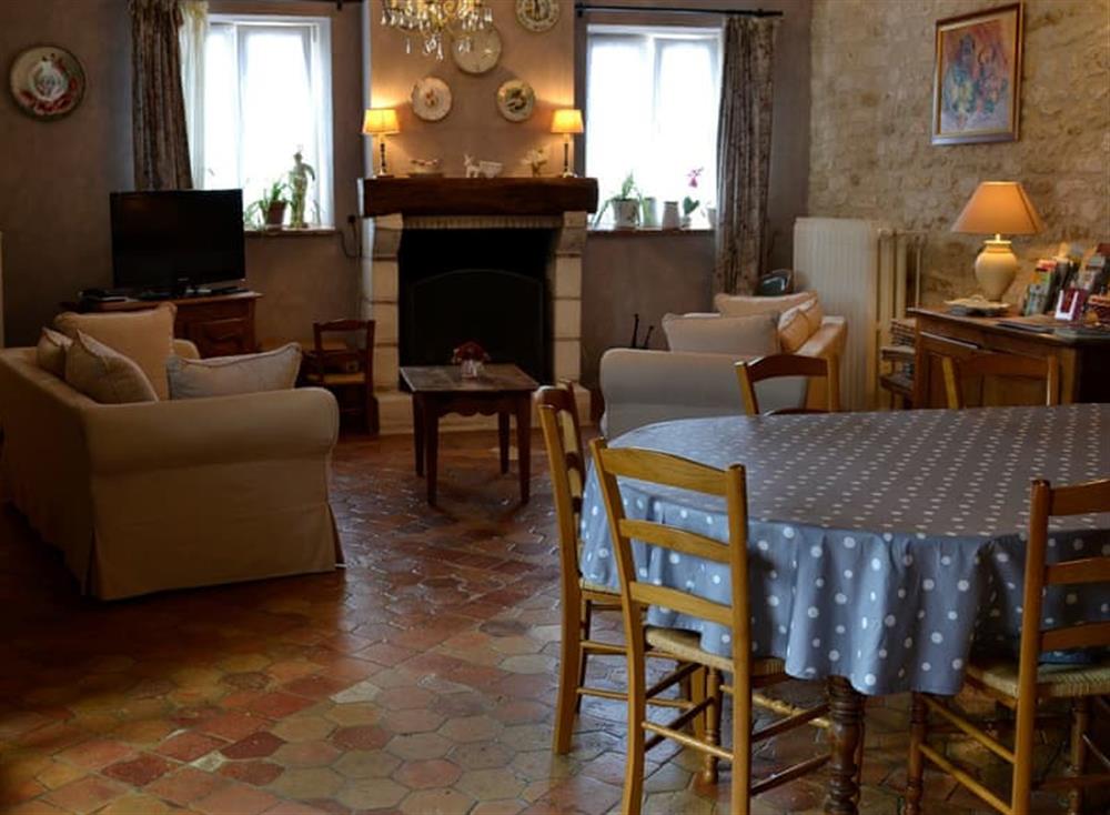 Living room/dining room at Gite de Saint-Nicolas in Chaourse, Picardy, France