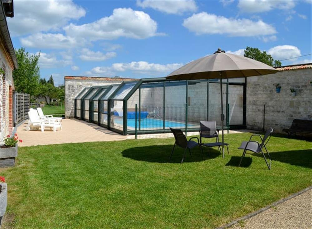 Swimming pool at Gite de Saint-Nicolas in Chaourse, Picardy, France