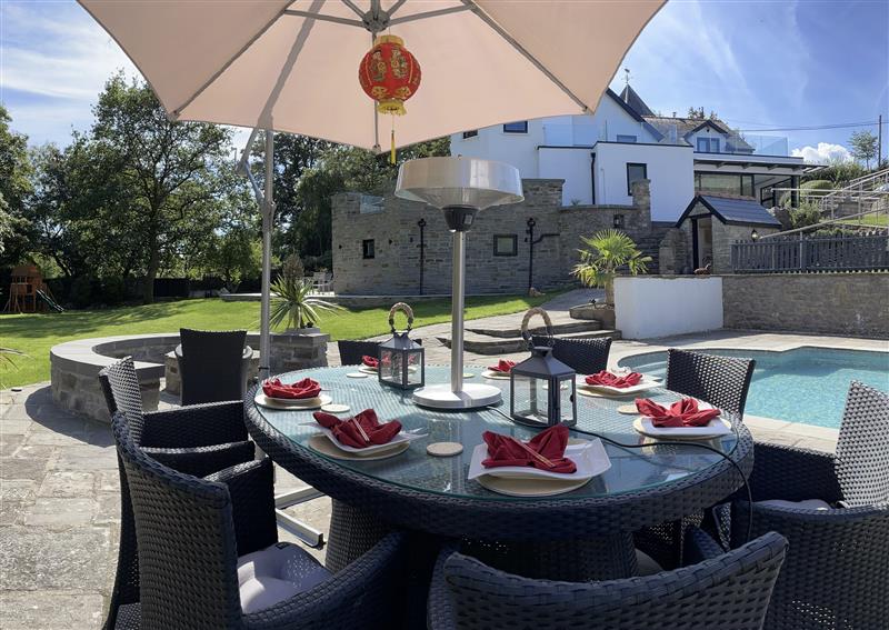 Enjoy a cup of tea on the patio at Glamorgan House, Vale of Glamorgan