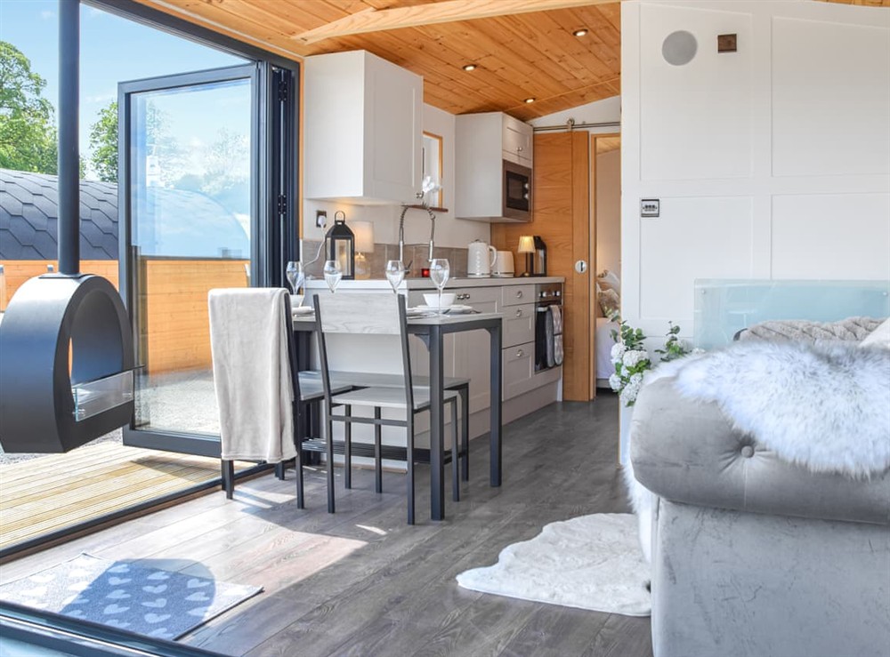 Kitchen/diner at Glamping Pod 1 in Dalton, near Wigan, Lancashire