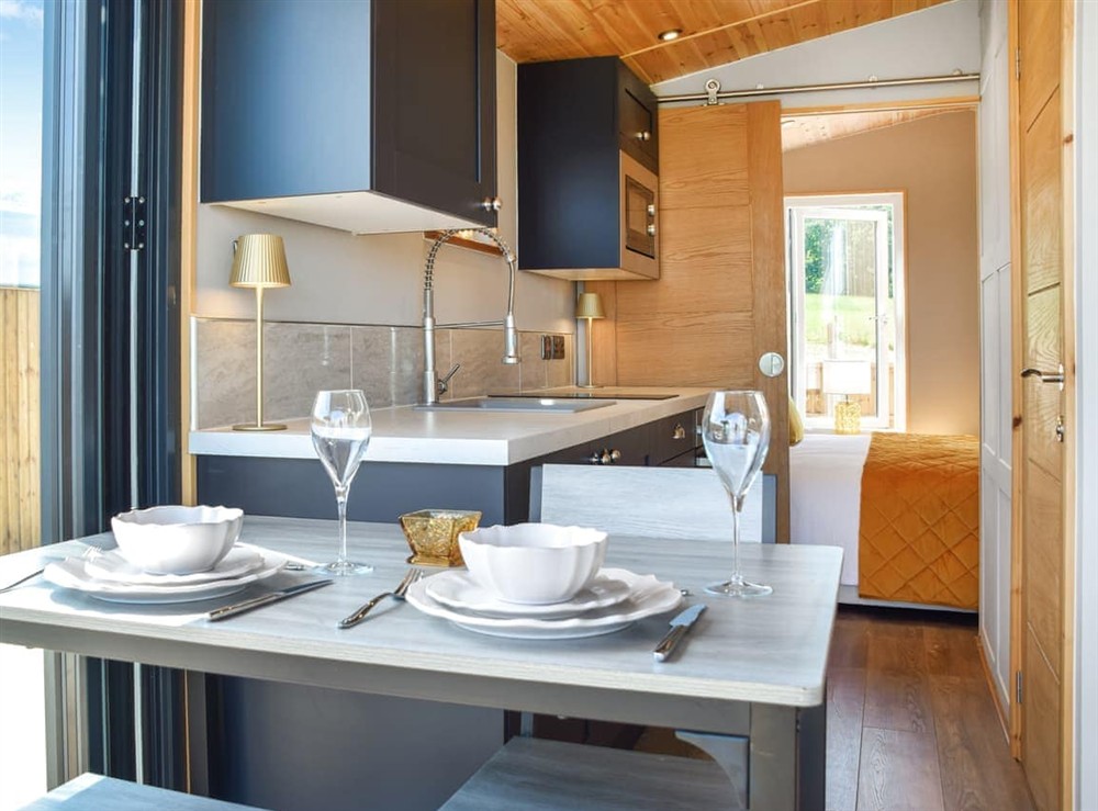 Kitchen/diner at Glamping Pod 2 in Dalton, near Wigan, Lancashire