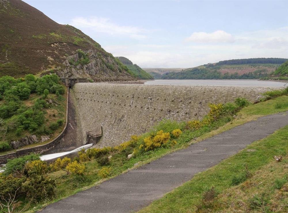 Caban Coch Dam, Elan Valley at Glan Wye in Rhayader, Powys., Great Britain