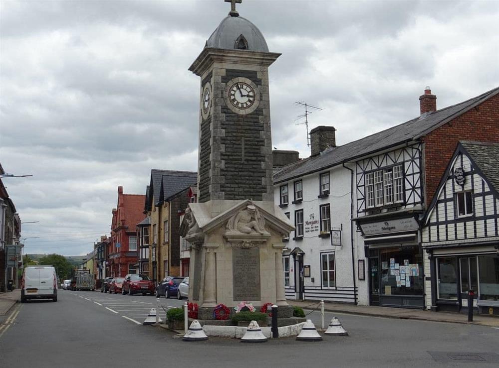 Rhayader Town Clock at Glan Wye in Rhayader, Powys., Great Britain