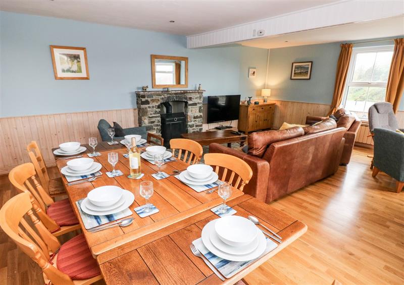 This is the living room at Glan y Mor, Porthgain near St Davids