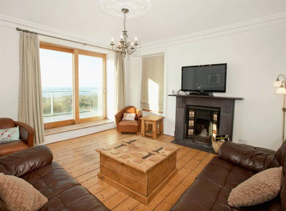 Living room at Glan-y-Mor in Trearddur Bay, Anglesey, Gwynedd