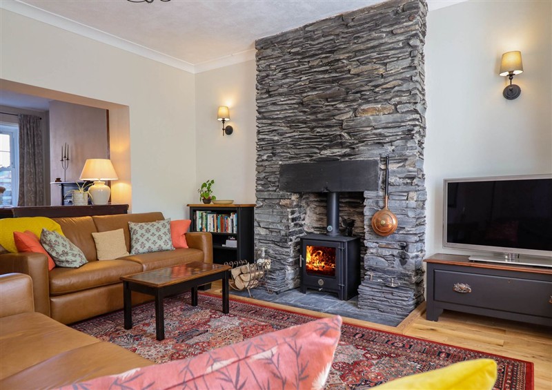This is the living room at Glan yr Afon, Abergynolwyn near Tywyn