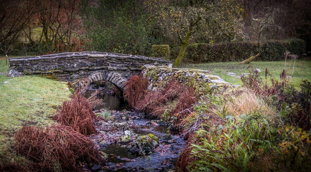The stream and bridge next to Glan yr Afon, Gwynedd at Glan Yr Afon in Dolwyddelan, Gwynedd