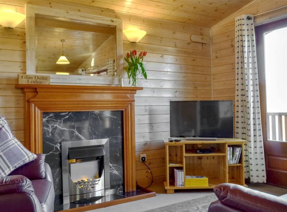 Comfortable living area at Glas Doire Lodge in Glen Roy, near Fort William, Highlands, Inverness-Shire