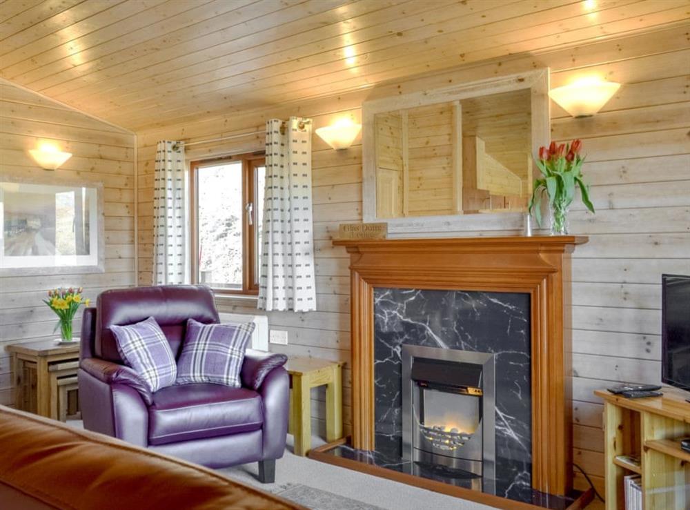 Delightful living area at Glas Doire Lodge in Glen Roy, near Fort William, Highlands, Inverness-Shire