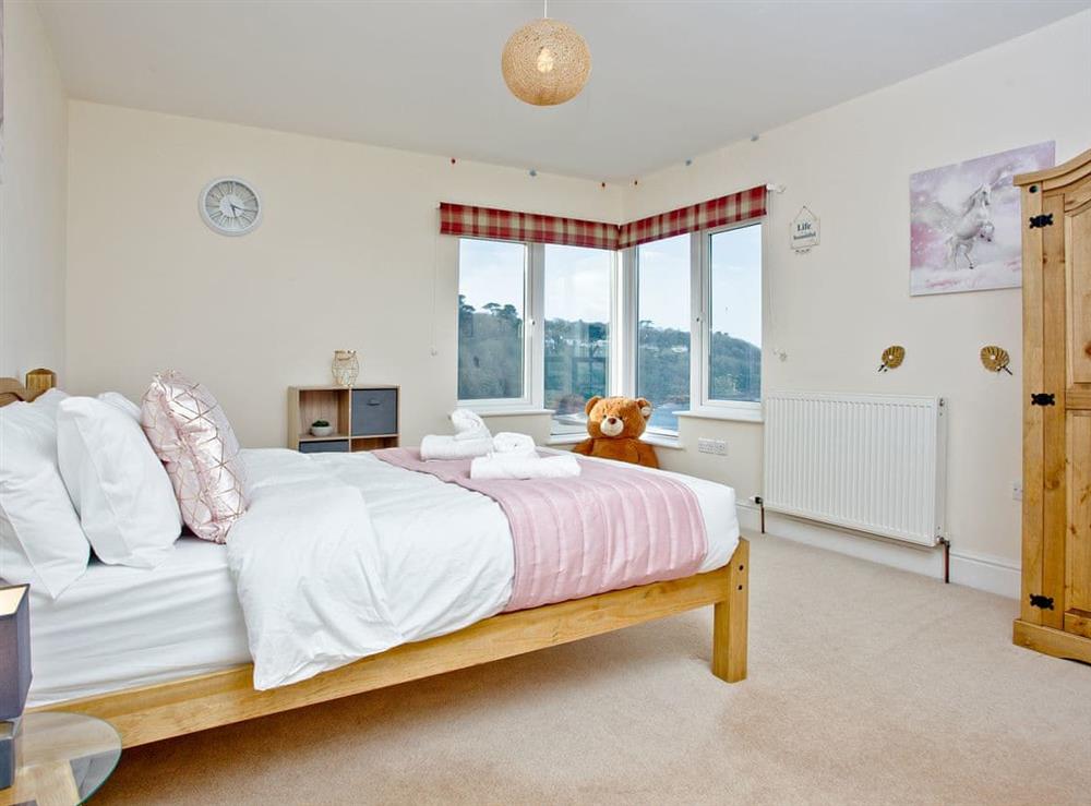 Comfortable double bedroom with stunning views at Glas Mordros in Carbis Bay, Cornwall