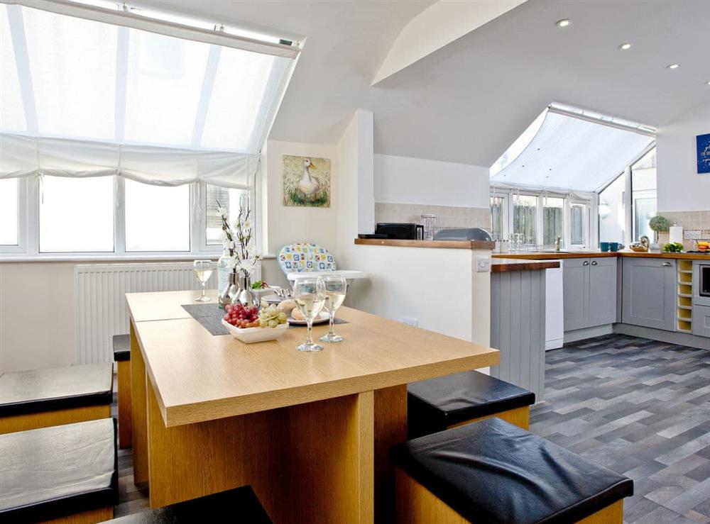 Well equipped kitchen/ dining room at Glas Mordros in Carbis Bay, Cornwall