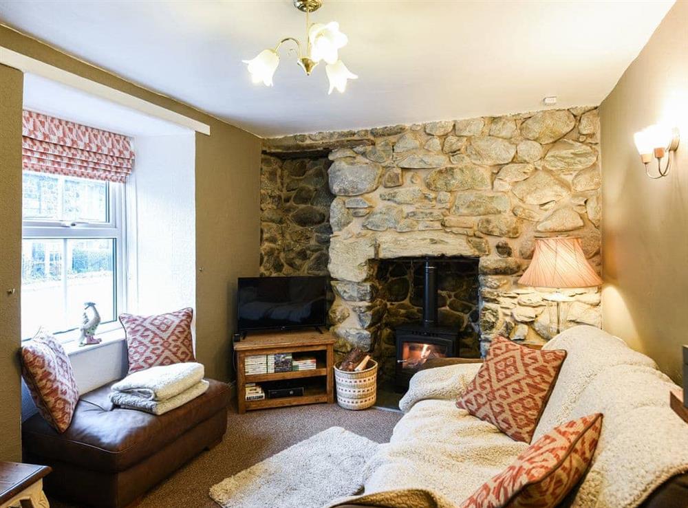 Living room at Glasfor in Llwyngwril, near Barmouth, Gwynedd