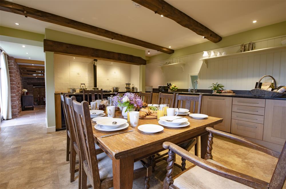 Enjoy a leisurely breakfast at the kitchen table seating eight guests at Glassonby Old Hall and Jennys Croft, Glassonby