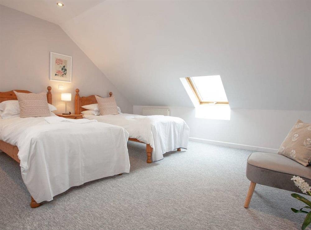 Twin bedroom at Glastonbury in Witham Friary, Frome, Somerset., Great Britain